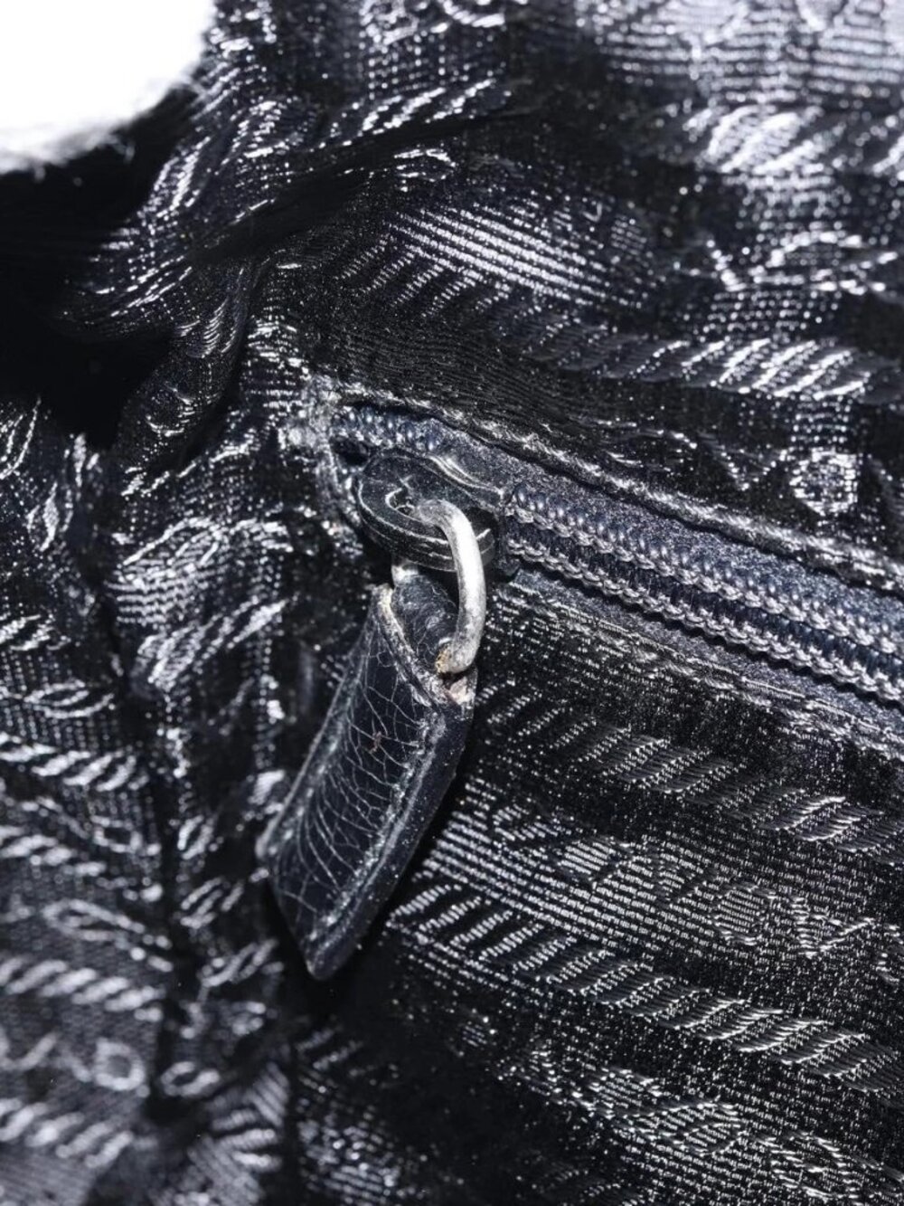 PRADA Hand Bag Nylon Bordeaux Silver Auth am10143 - Picture 13 of 16